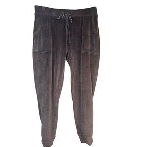 2/$24 Cynthia Rowley Medium Sleepwear Gray Velour Jogger Pants Drawstring